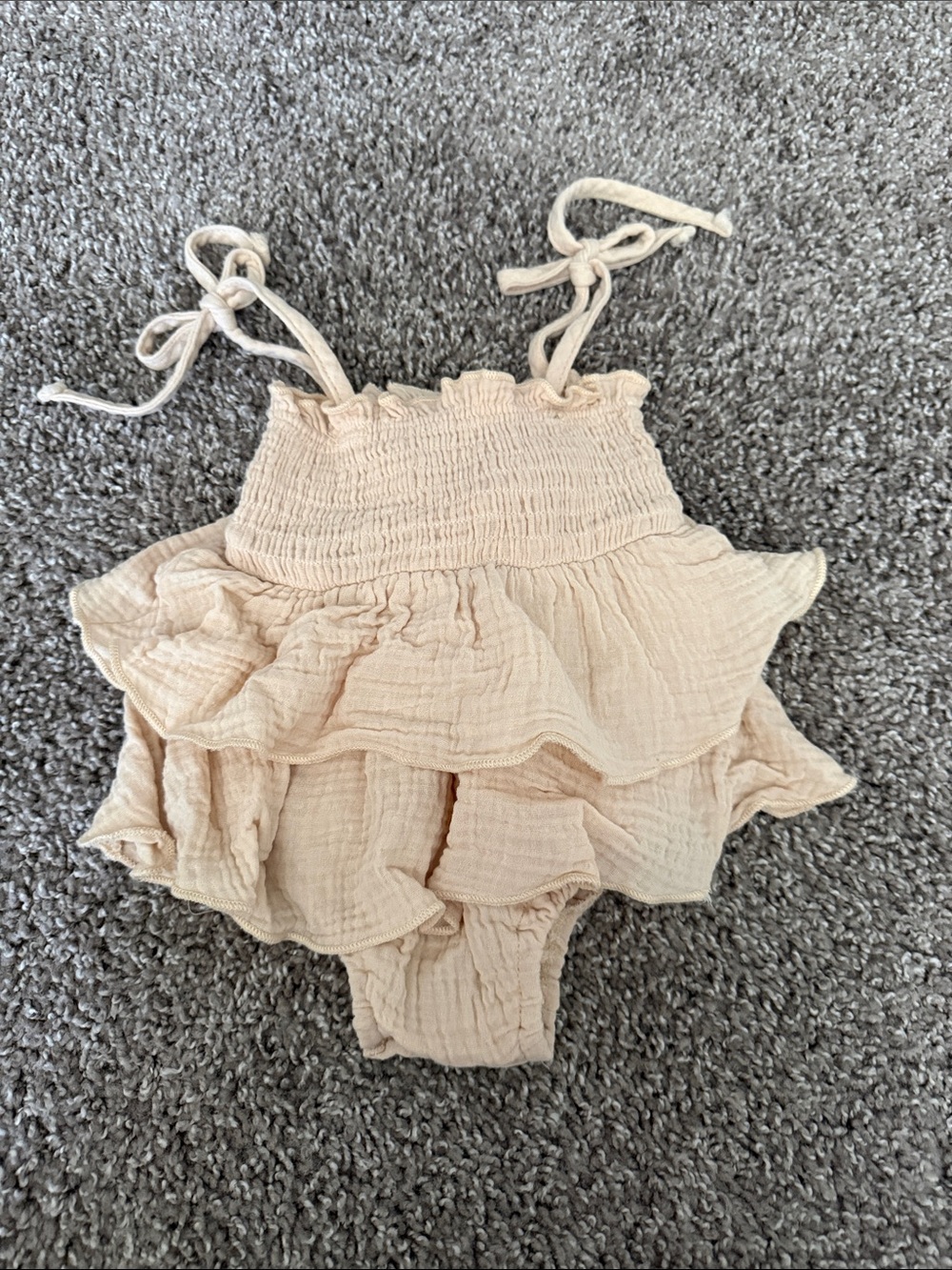 Ruffled Tie-Shoulder Dress 0-3M